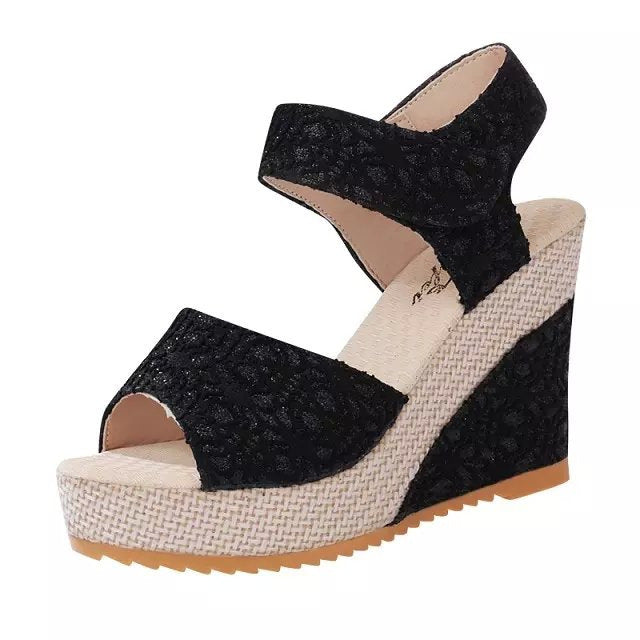 Chic Summer Wedge Sandals – 10cm Platform Heel