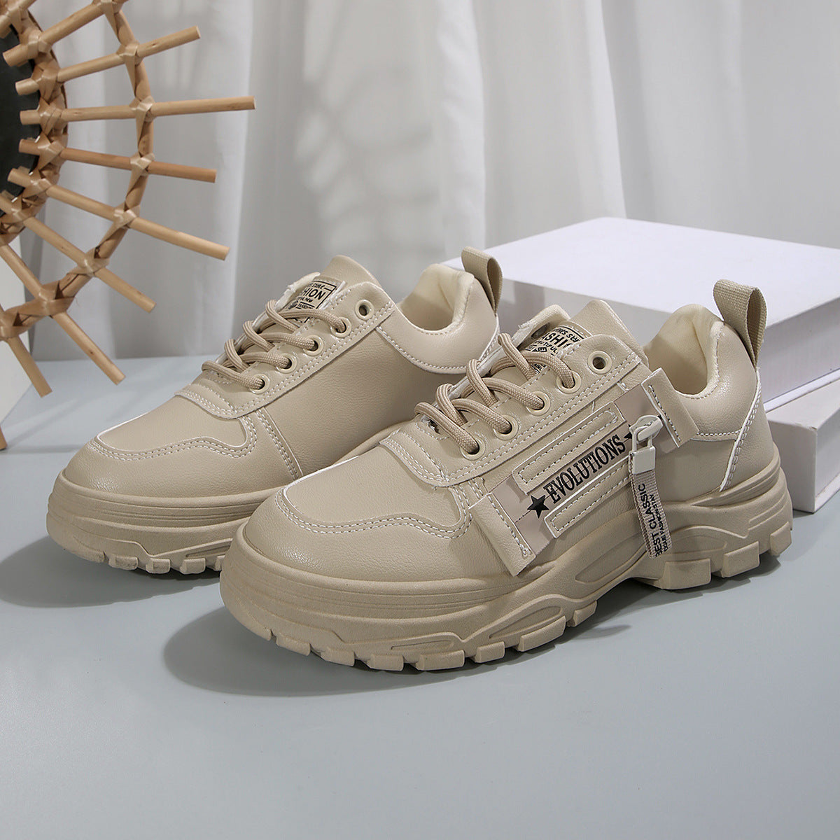 "Fashion Sneakers for Women with Side Zipper and Chunky Sole – Bold Style that Stands Out!"