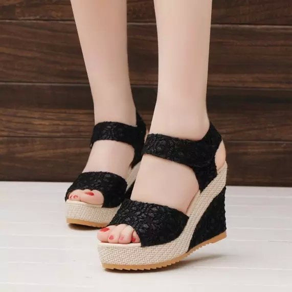 Chic Summer Wedge Sandals – 10cm Platform Heel