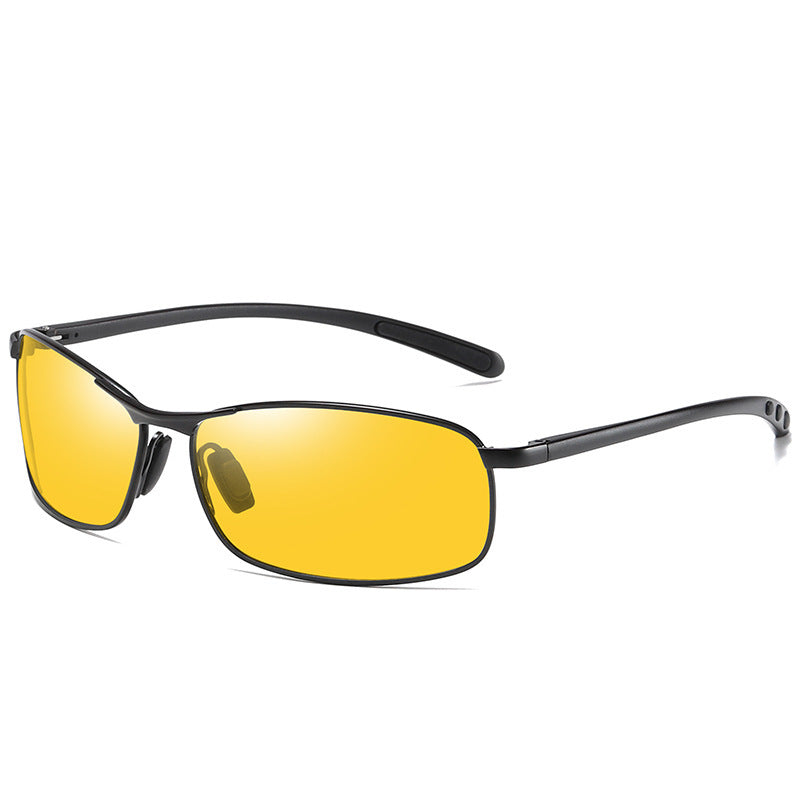 Night Vision Driving Glasses – Aluminum-Magnesium Frame | TAC Lenses | Anti-Glare Metal Eyewea