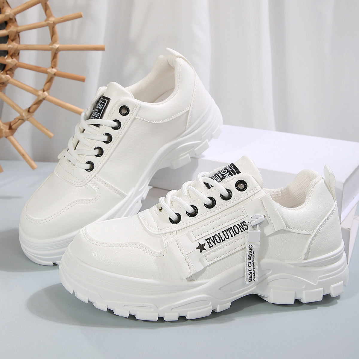 "Fashion Sneakers for Women with Side Zipper and Chunky Sole – Bold Style that Stands Out!"