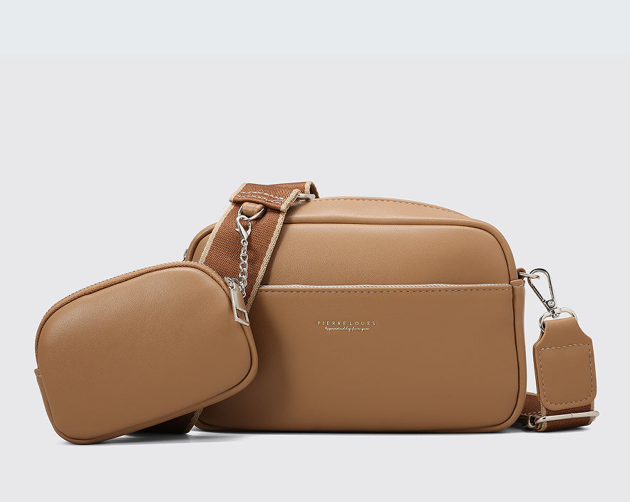 Women's Large Capacity Messenger Bag – Weave Detail | Lock Accent | Everyday Fashion Essential