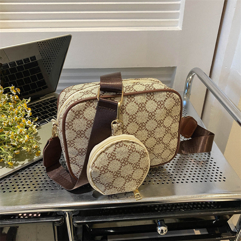 Vintage Plaid Crossbody Bag for Women – One-Shoulder PU Leather Pouch | Street Style Chic