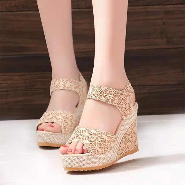 Chic Summer Wedge Sandals – 10cm Platform Heel