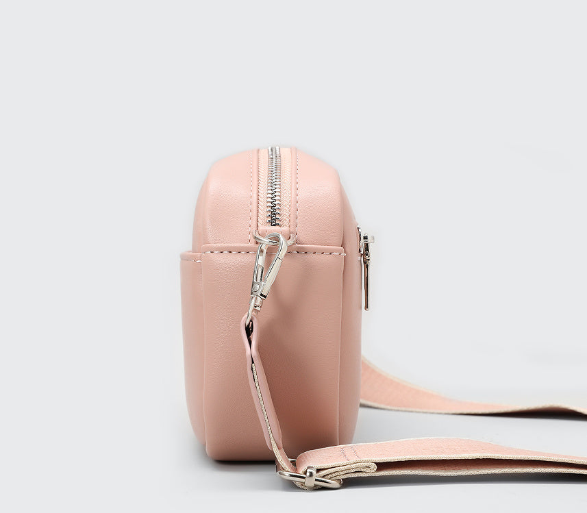 Women's Large Capacity Messenger Bag – Weave Detail | Lock Accent | Everyday Fashion Essential