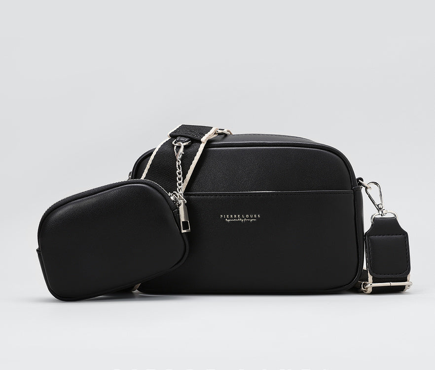 Women's Large Capacity Messenger Bag – Weave Detail | Lock Accent | Everyday Fashion Essential
