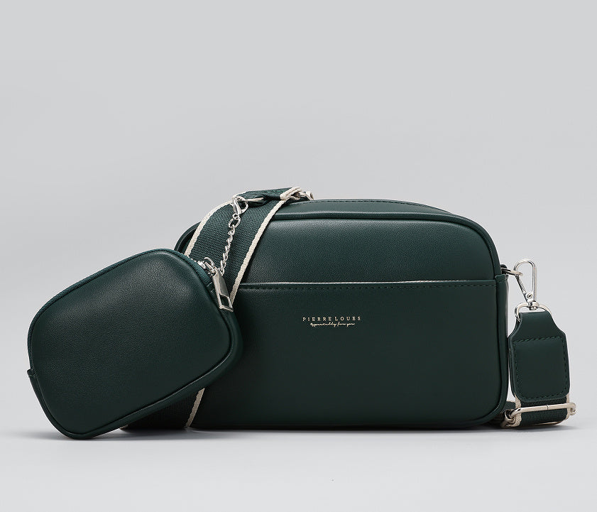 Women's Large Capacity Messenger Bag – Weave Detail | Lock Accent | Everyday Fashion Essential