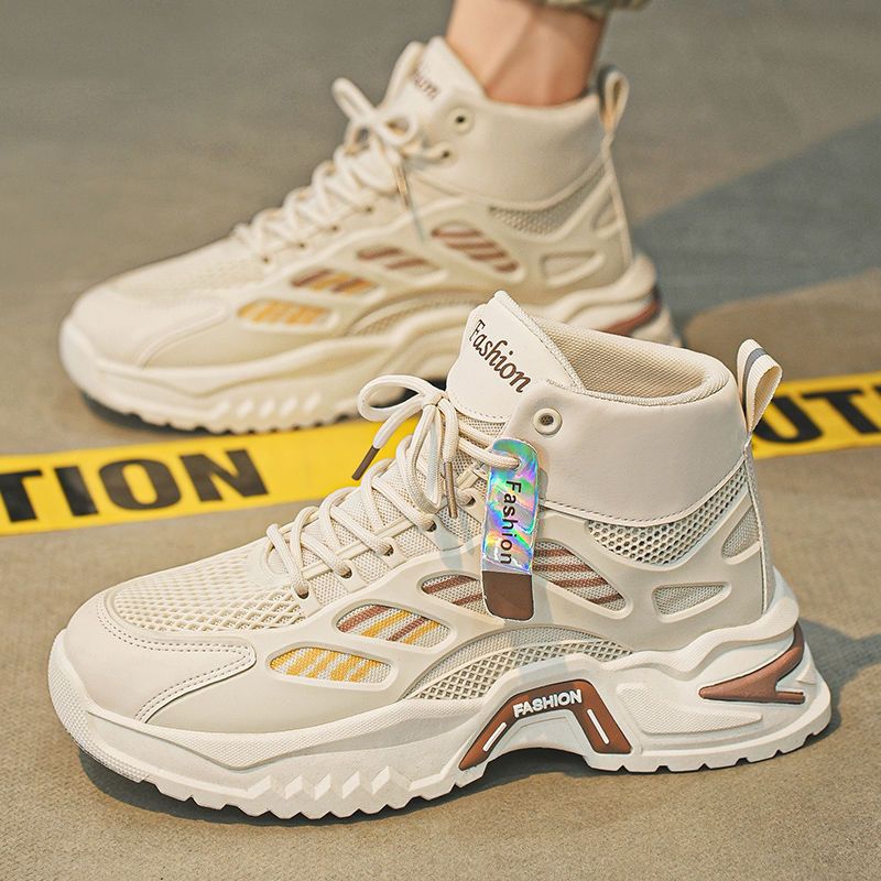 Summer 2025 Mens High-Top Breathable Sneakers  Trendy Casual Style