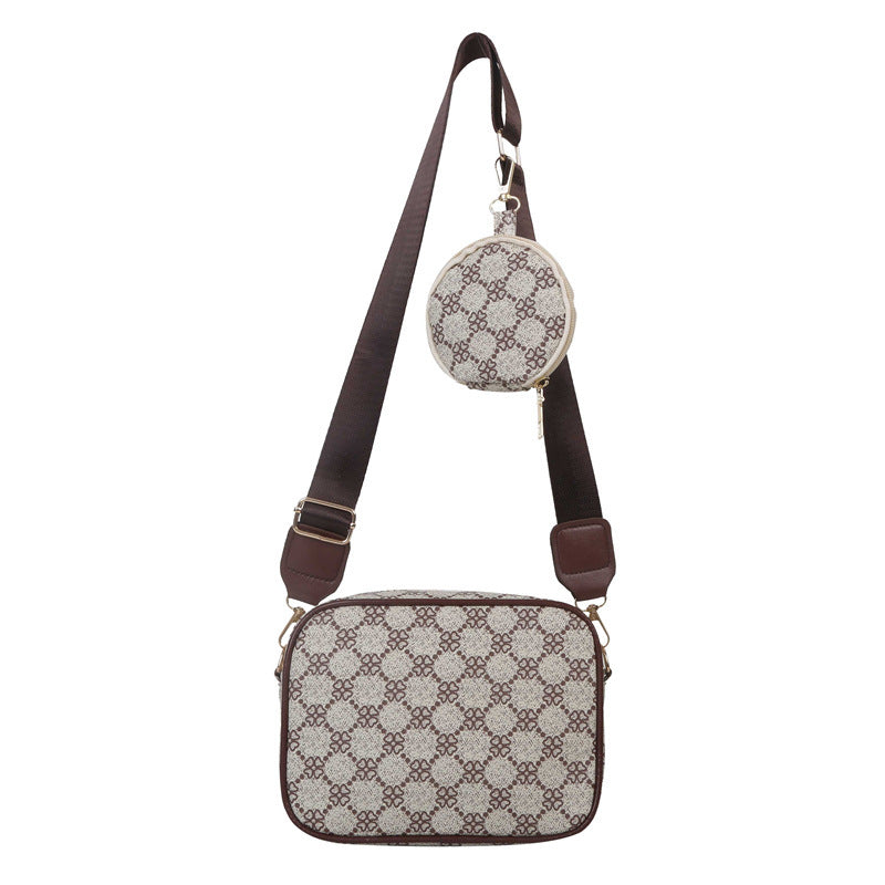 Vintage Plaid Crossbody Bag for Women – One-Shoulder PU Leather Pouch | Street Style Chic