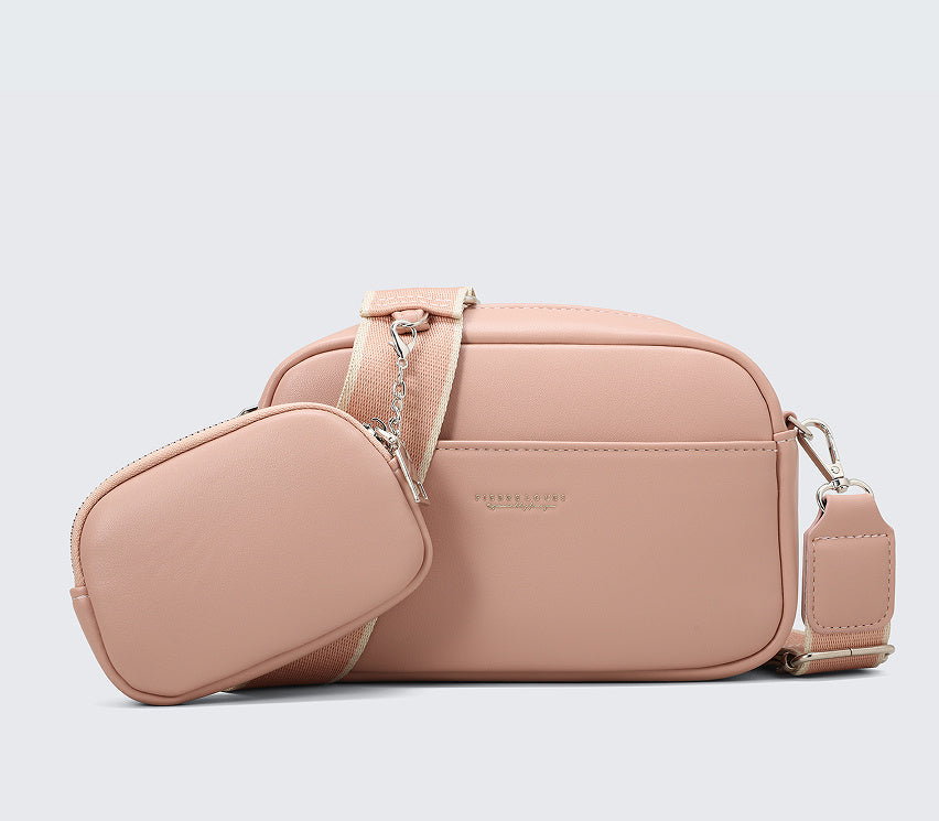 Women's Large Capacity Messenger Bag – Weave Detail | Lock Accent | Everyday Fashion Essential