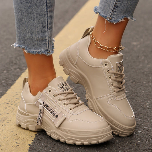 "Fashion Sneakers for Women with Side Zipper and Chunky Sole – Bold Style that Stands Out!"