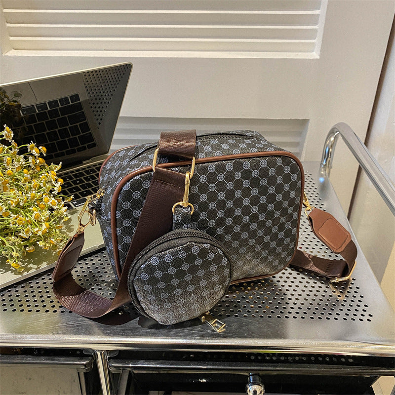Vintage Plaid Crossbody Bag for Women – One-Shoulder PU Leather Pouch | Street Style Chic